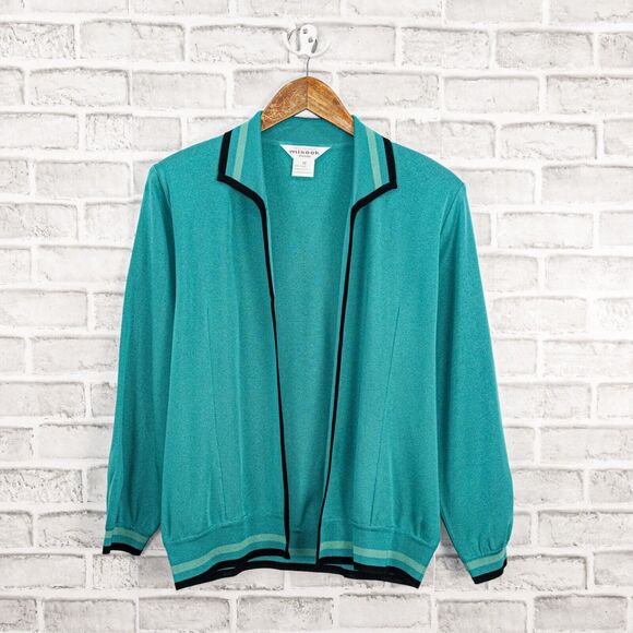 Exclusiveley MISOOK Women's Open Cardigan jacket top in Teal Acrylic P Medium - Picture 9 of 9